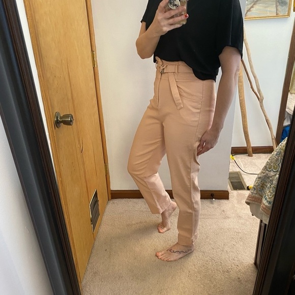GAP High Waist Belted Blush Utility Khaki Pants - Picture 7 of 14